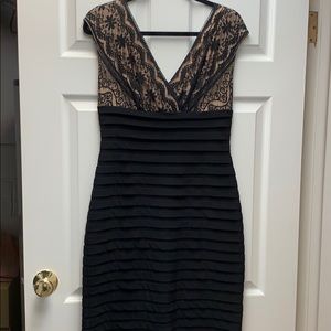 Adrianna Papell black lace top dress
